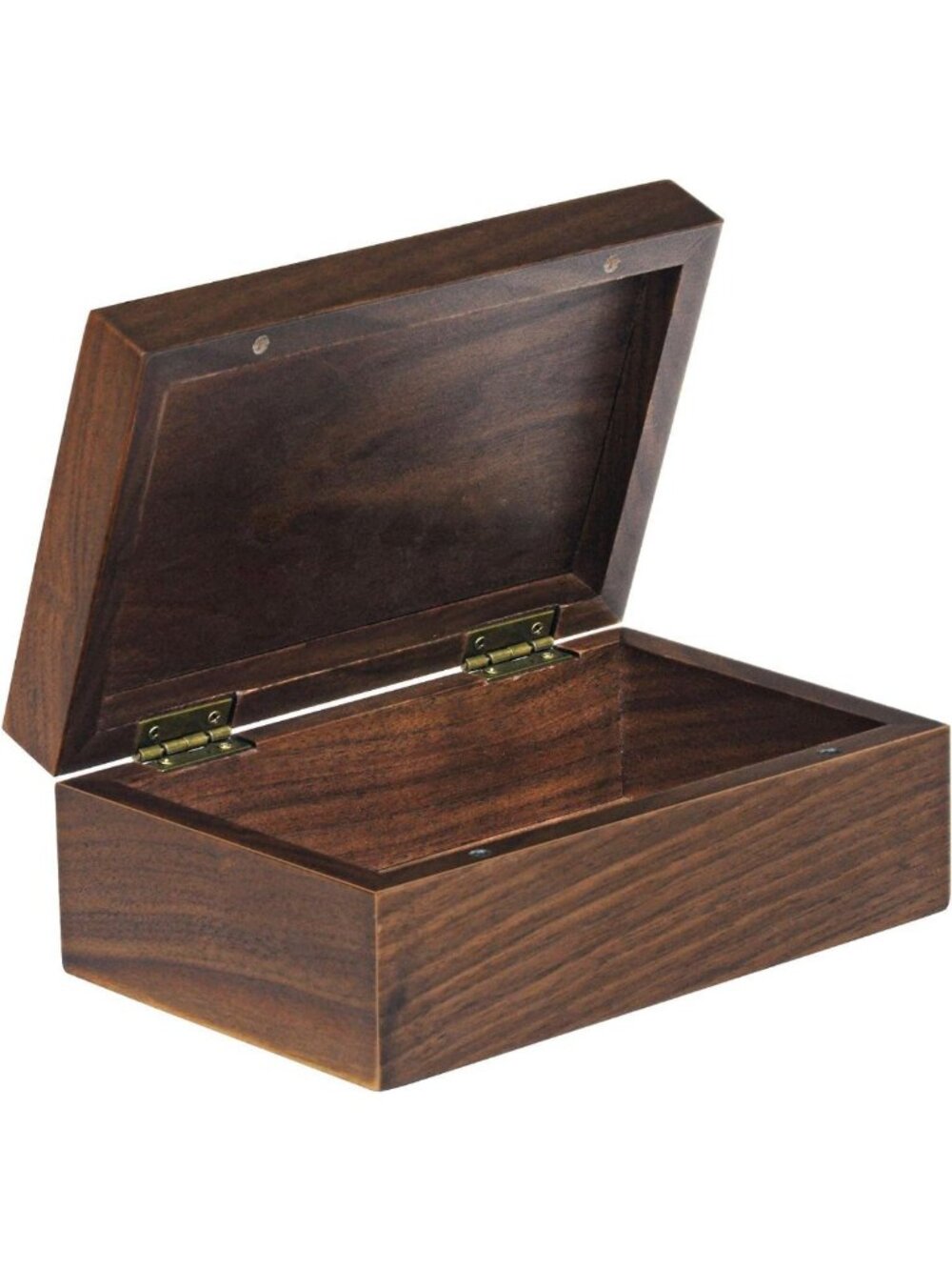 Classic Walnut Keepsake Box with Hinged Lid | Elegant Storage Solution